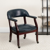 Flash Furniture Navy Vinyl Luxurious Conference Chair with Casters B-Z100-NAVY-GG